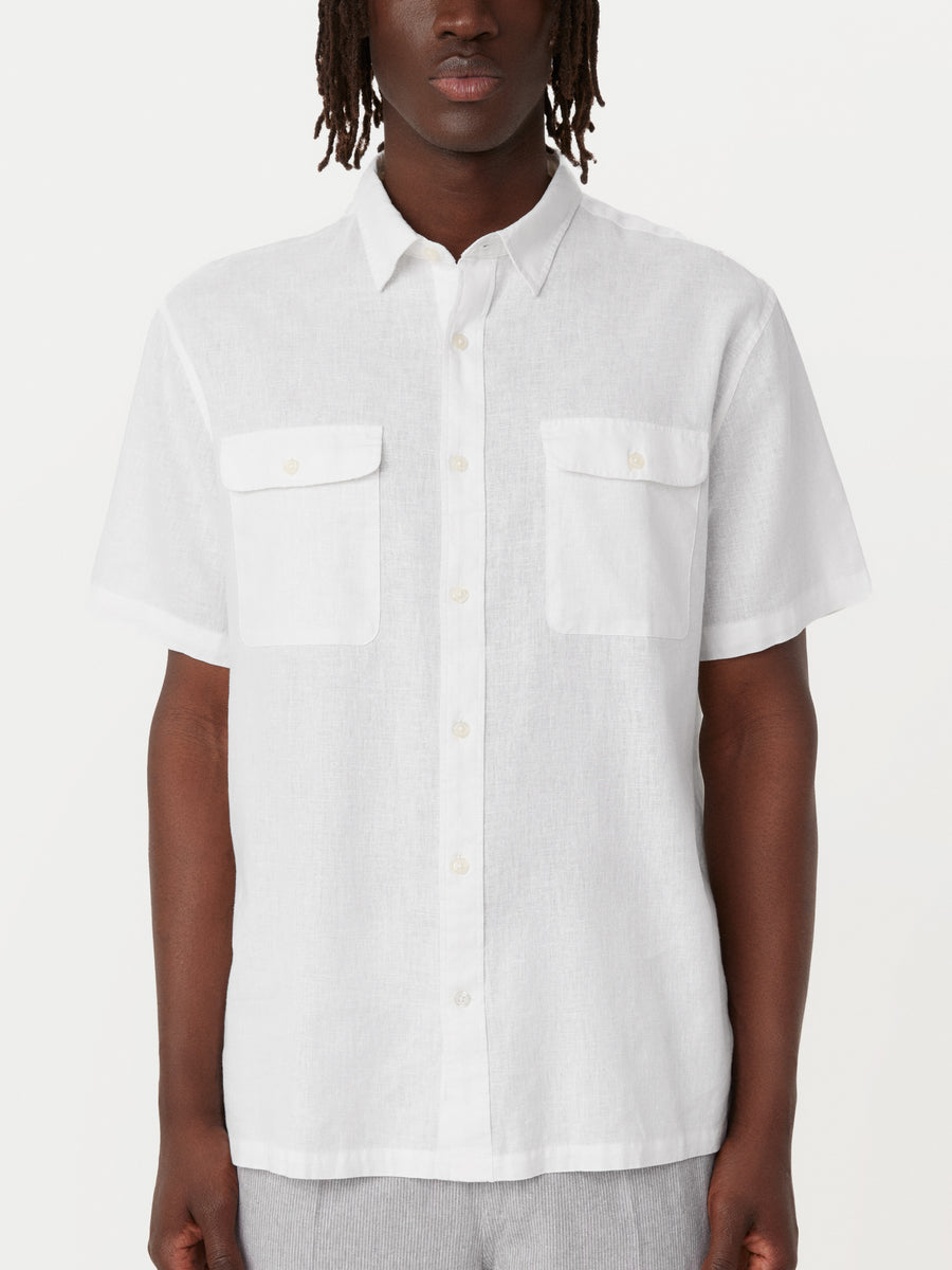 トップス Hemp Short Sleeve Open Collar Shirt Men's Hemp Open Collar Short Sleeve Shirt | MUJI