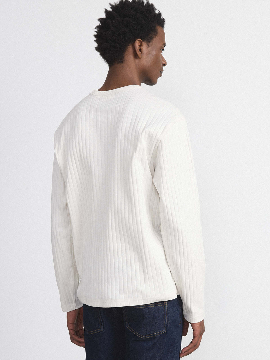 The Long Sleeve Ribbed T-Shirt in Cloud – Frank And Oak USA