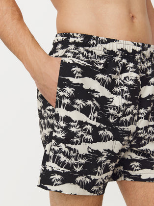 The Print 5in Swim Short in Washed Black