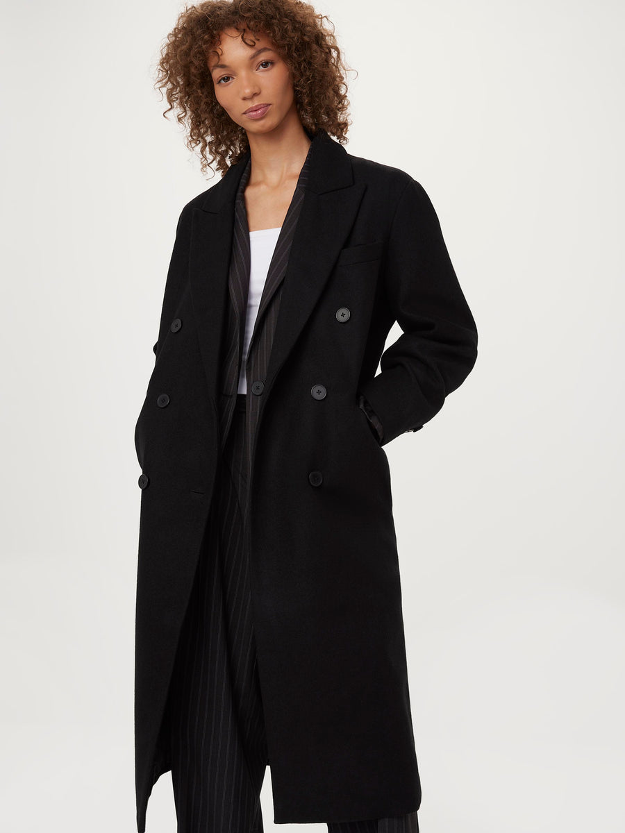 The Frances Recycled Wool Topcoat in Black – Frank And Oak USA