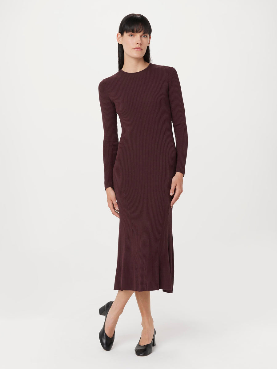 ★ MARRON EDITION★ 25 Summer_ Navy Pintuck Dress The Ribbed Maxi Dress in Pinot Noir – Frank And Oak USA