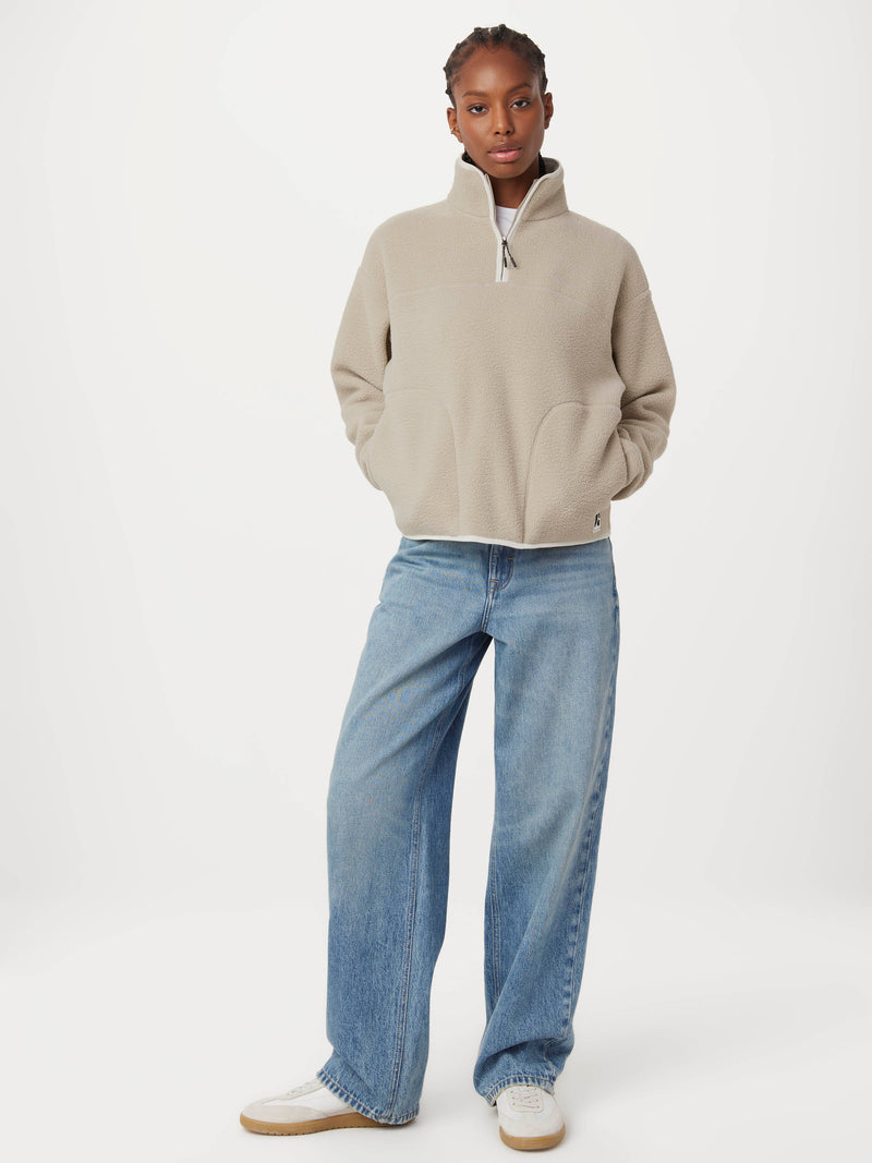 The Axis Polar Fleece Half Zip in Light Greige – Frank And Oak USA