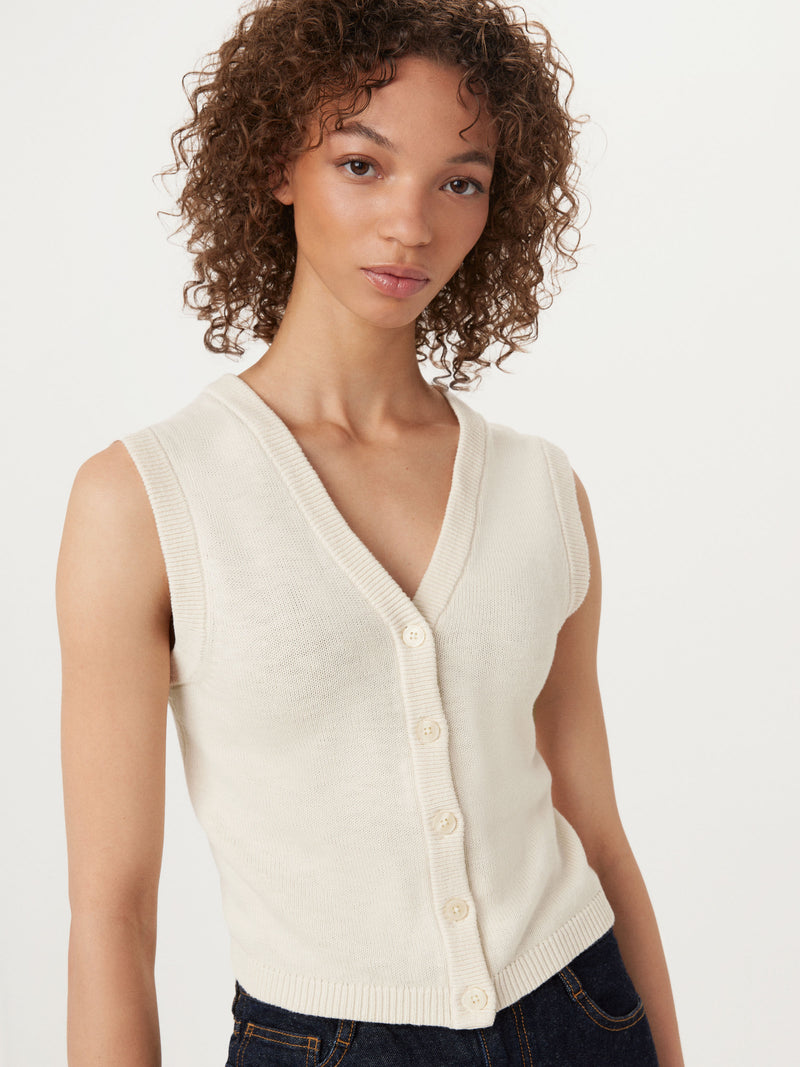The Button-Up Sweater Vest in Vanilla – Frank And Oak USA
