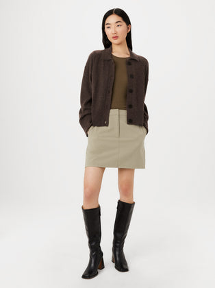 The Bell Sleeve Button Up Sweater in Brown