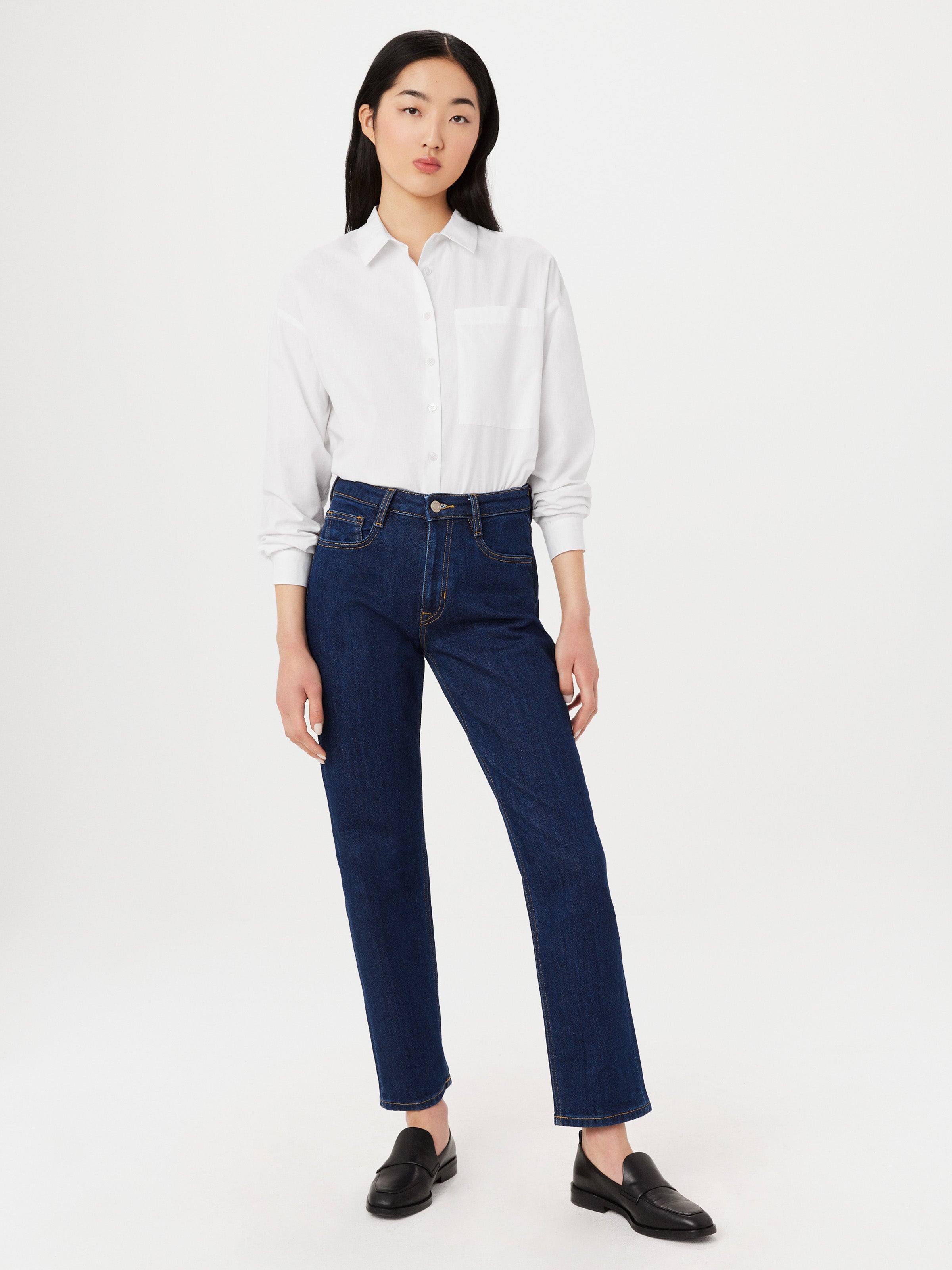 The Cyndi Straight Jean in Dark Wash – Frank And Oak USA