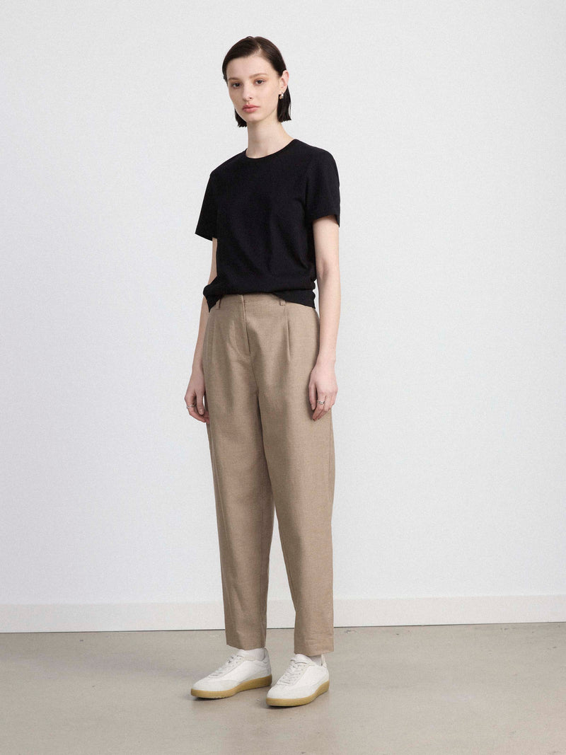 The Amelia Flannel Balloon Pant in Beige – Frank And Oak USA