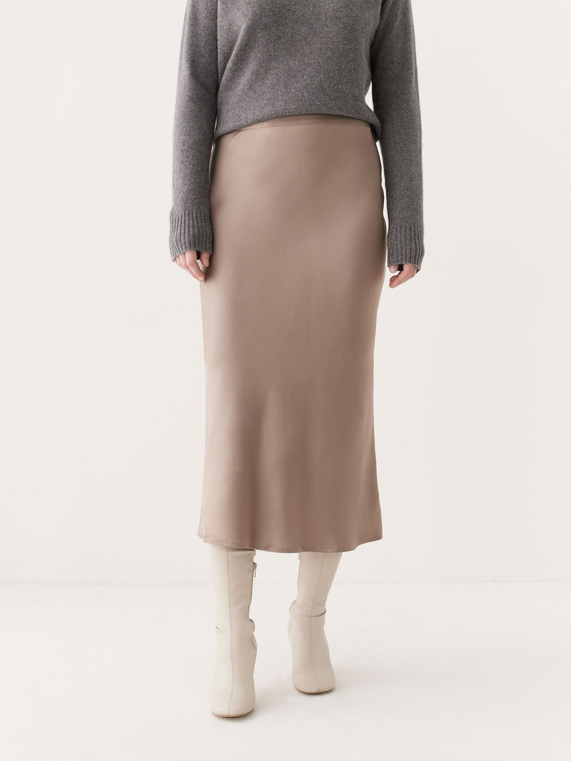 The Satin Midi Skirt in Champagne – Frank And Oak USA