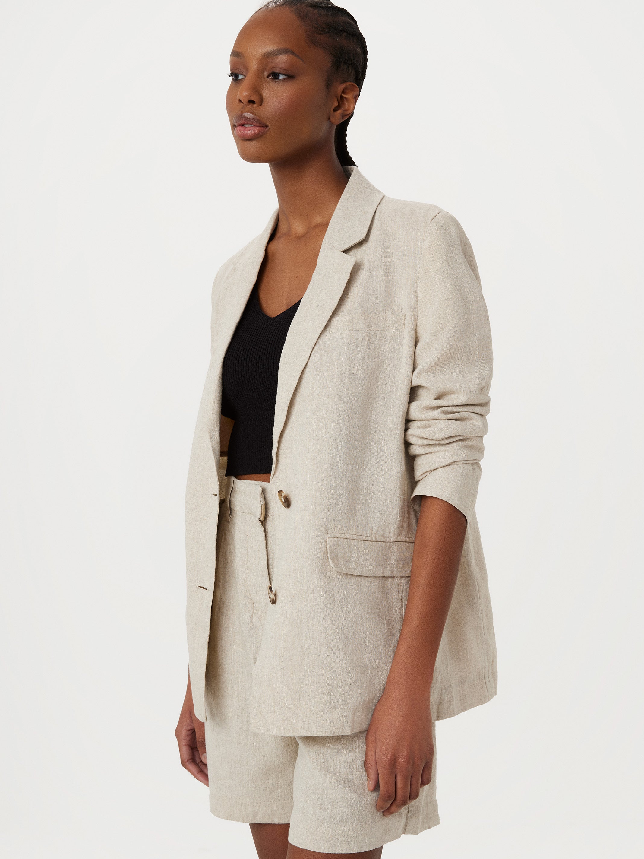 The Relaxed Linen Blazer in Light Beige – Frank And Oak USA