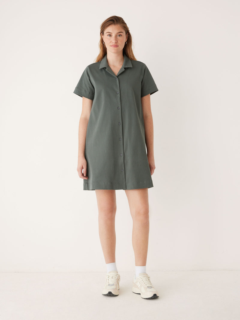 The Flex Camp Collar Dress in Teal Grey – Frank And Oak USA