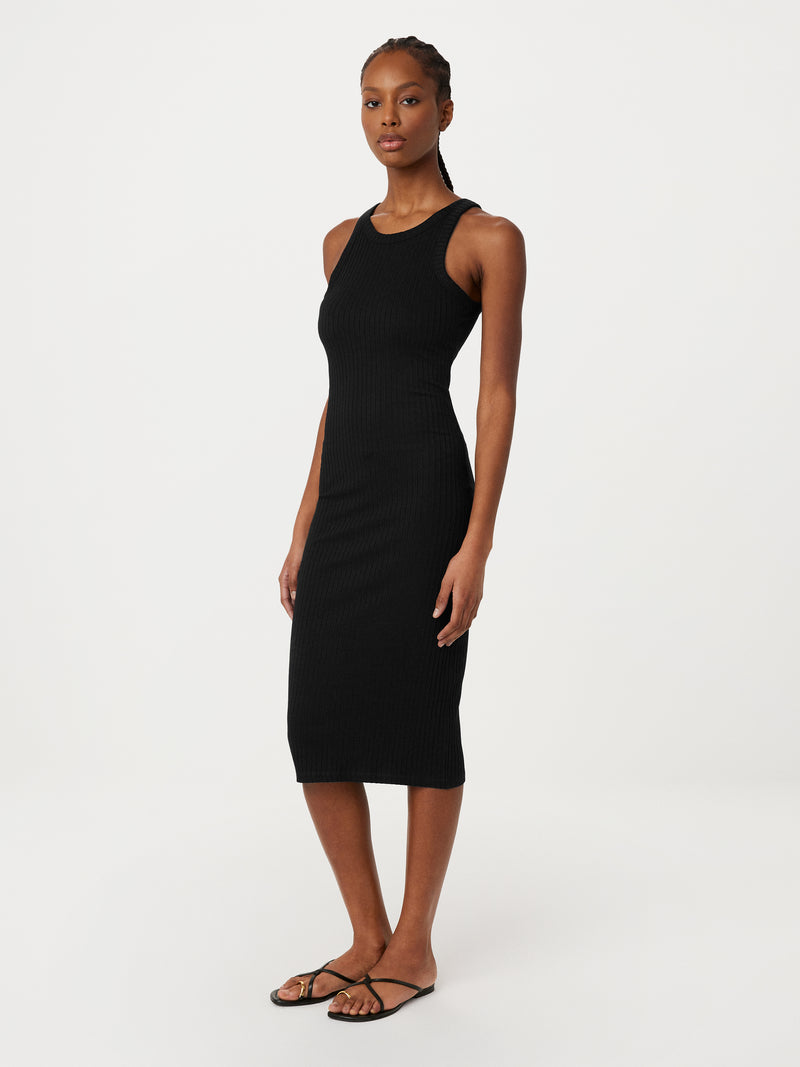 Organic Ribbed Tank Dress in Black Organic Ribbed Tank Dress in Black