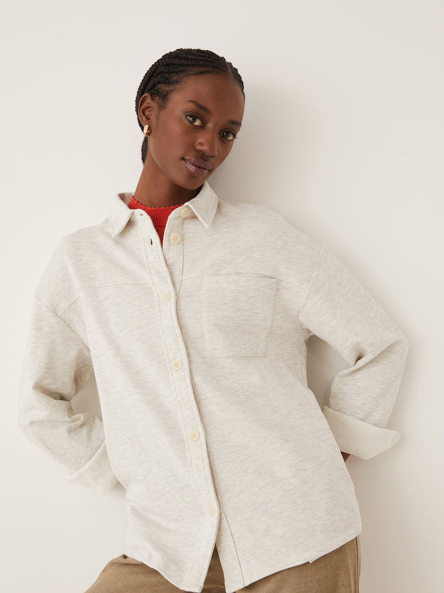 The French Terry Overshirt in White – Frank And Oak USA