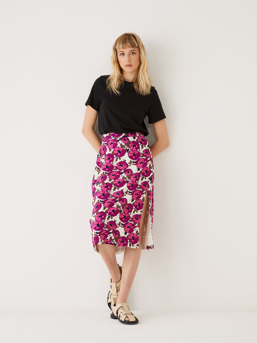 The Printed Midi Skirt in Fuchsia – Frank And Oak USA