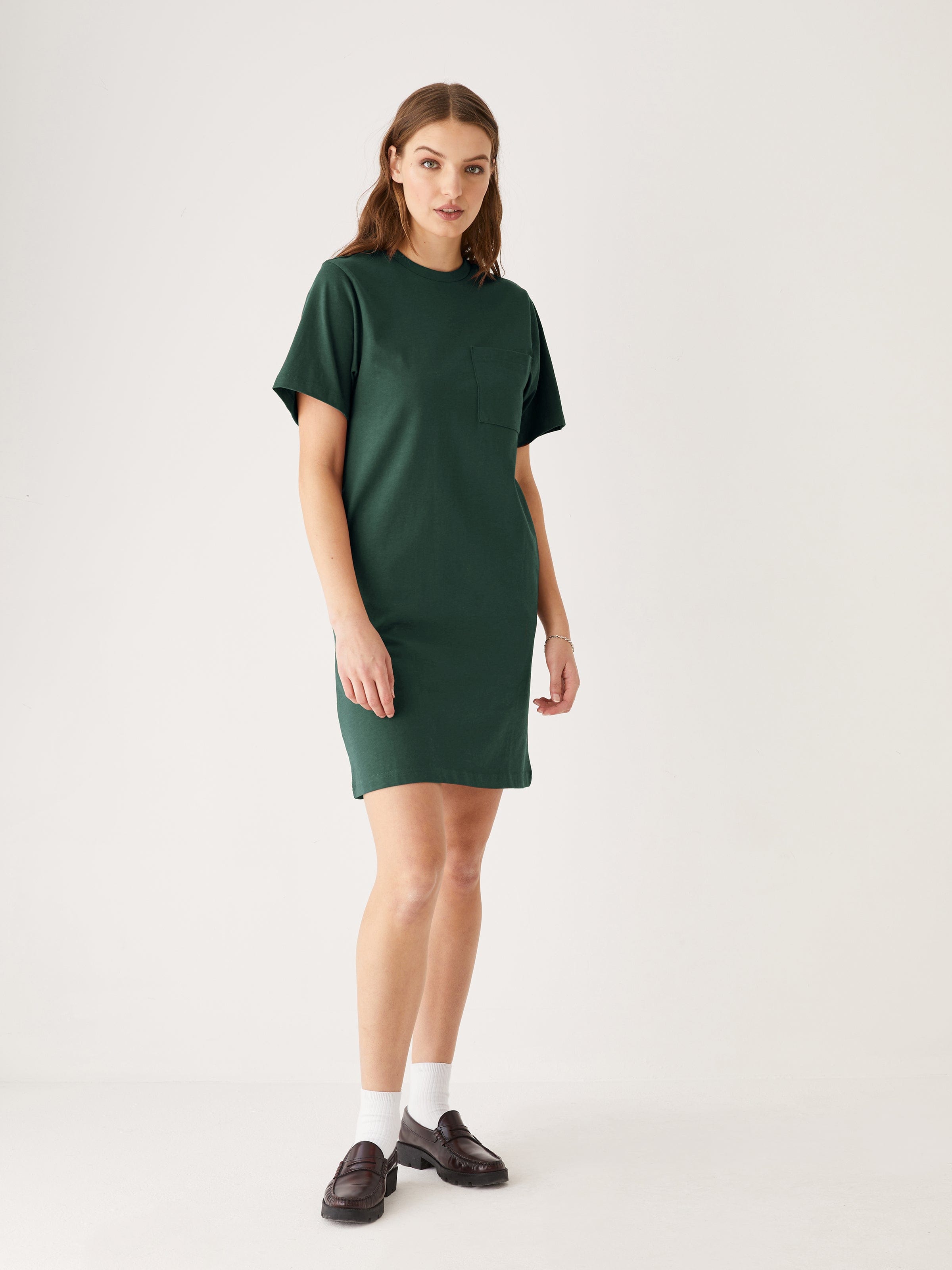 Intensiv Soar bjærgning The T-Shirt Dress in Dark Green – Frank And Oak USA